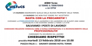 Martedì mobilitazione e presidio dei lavoratori delle Terme di Acqui