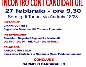 Incontro a Torino per la presentazione dei candidati UIL alle elezioni RSU