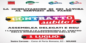 Pa: Cgil Cisl Uil, nel vivo mobilitazione per il contratto subito