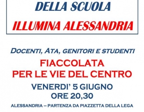 Domani fiaccolata dei sindacati della scuola in centro ad Alessandria