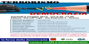 Convegno Terrorismo vs Democrazia il 5 maggio a Torino