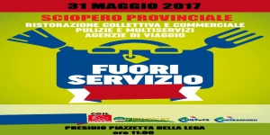 #FUORISERVIZIO: sciopero plurisettoriale mense, pubblici esercizi, pulizie e agenzie viaggio il 31 maggio ad Alessandria