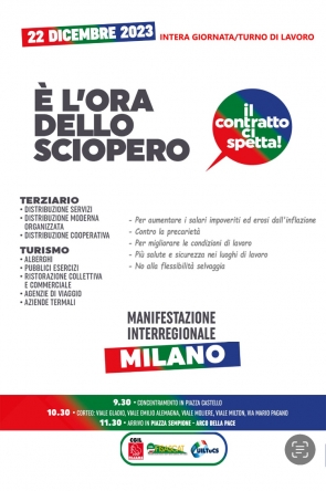Lo sciopero è un diritto! Venerdì 22 sciopero Terziario e Turismo, manifestazione a Milano