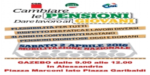 Cambiare le pensioni, dare lavoro ai giovani: sabato 2 aprile manifestazione anche ad Alessandria