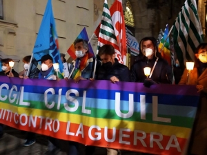 Manifestazione per la pace organizzata da CGIL, CISL e UIL Alessandria