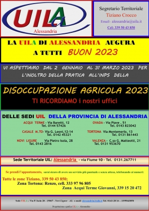 Disoccupazione agricola: fino al 31 marzo, e non oltre, è possibile fare la domanda di indennità