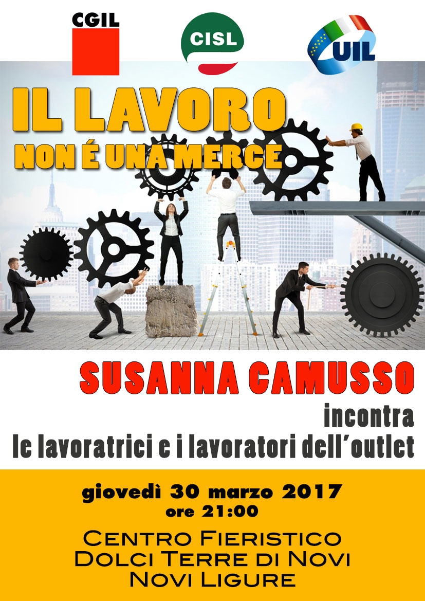 Giovedì incontro unitario con i lavoratori dell’Outlet di Serravalle: interverrà anche Susanna Camusso