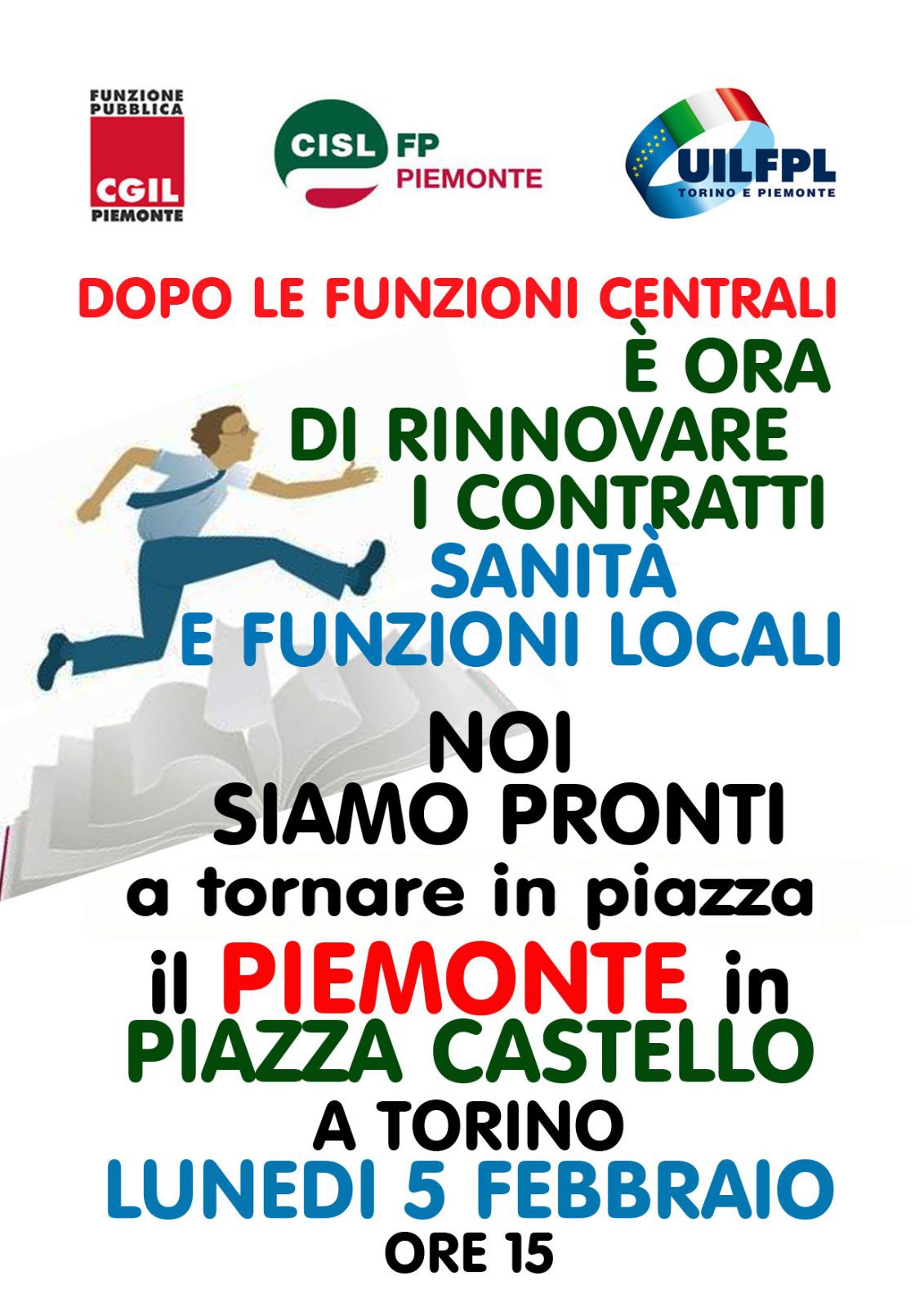 Pa: Cgil Cisl Uil, 5 febbraio mobilitazione per il rinnovo dei contratti enti locali e della sanità