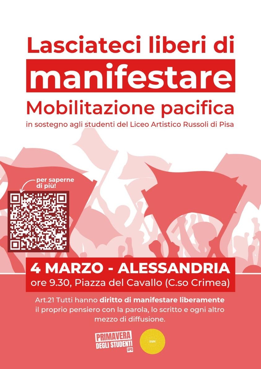 Anche la UIL di Alessandria lunedì alla manifestazione pacifica organizzata dagli studenti dell’UPO